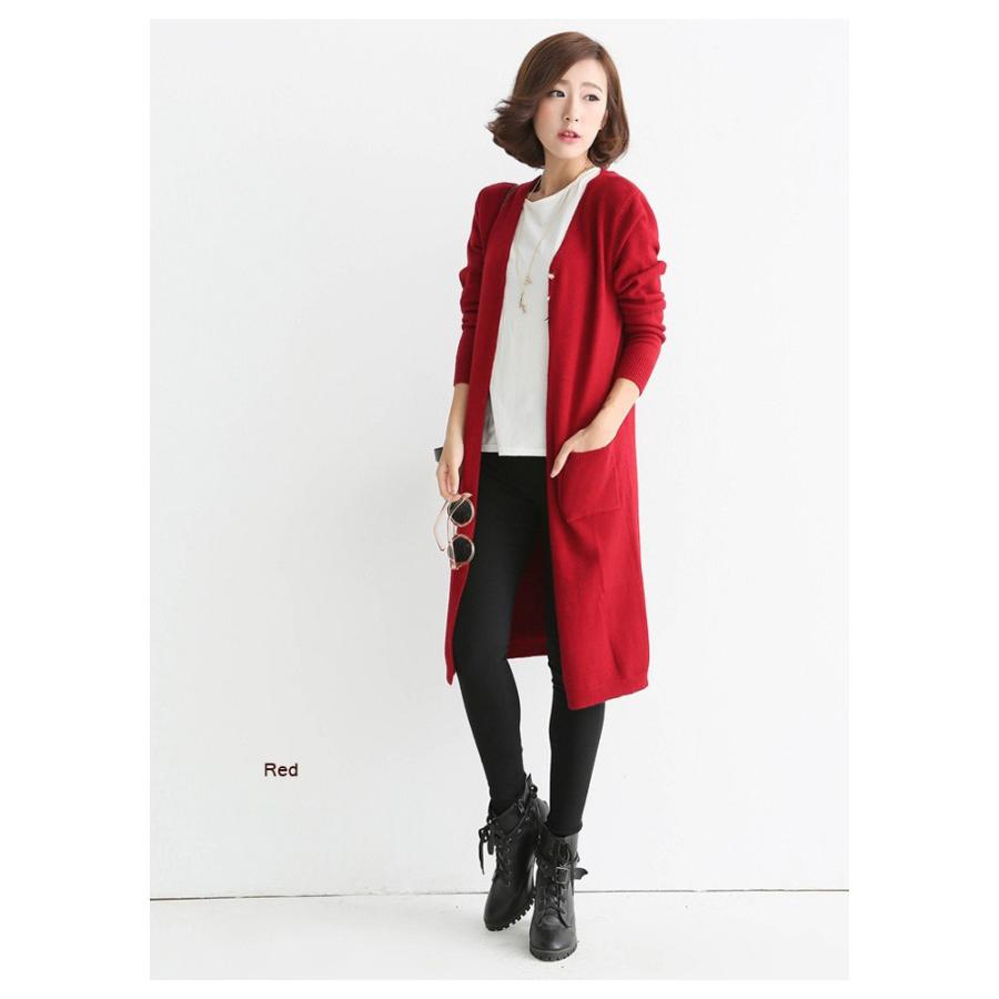 カーディガン レディース 春 夏 春夏 ニット 大人 きれいめ ロングニット 長袖 ロングカーディガン Vネック 黒 ブラック レッド アイボリー グレー 送料無料 Y4038 Koei Store 通販 Yahoo ショッピング