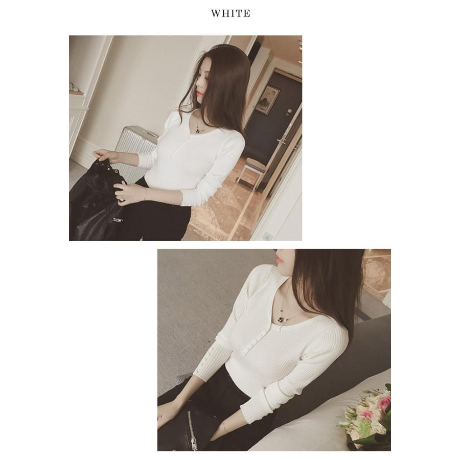 KOEISTORE ニットトップス レディース 春 夏 春夏 黒 白 長袖