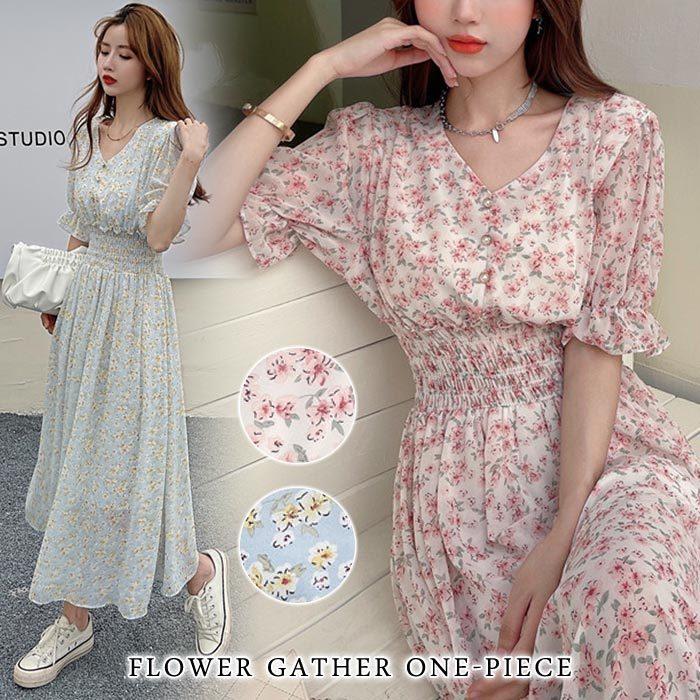 ワンピース レディース 秋 冬 秋冬 白 花柄 半袖 ロング ミディアム ミモレ きれいめ フラワー柄 マキシ Vネック ホワイト ブルー 代 30代 40代 送料無料 Y5077 Koei Store 通販 Yahoo ショッピング