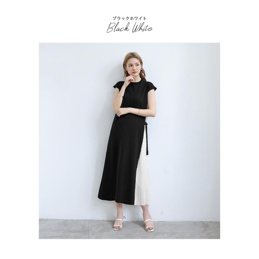 KOEISTORE ワンピース レディース 春 夏 春夏 黒 ロング プリーツ  
