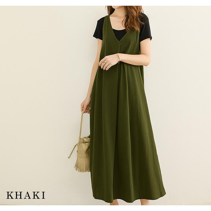 KOEISTORE ジャンパースカート レディース 春 夏 春夏 黒 ロング