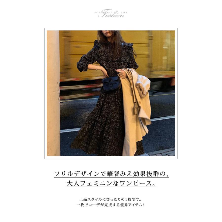 KOEISTORE ワンピース レディース 春 冬 春冬 黒 マキシワンピース 