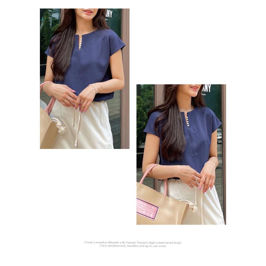 Drawer - キラシーマリーcccmalie フレンチスリーブブラウスブラック KOEISTORE ブラウス レディース 春 夏 春夏 白 黒 紺 シャツ