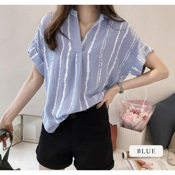 シャツ レディース ストライプ シャツ 半袖 ストライプ ブラウス チュニック 大人 テールカット 春 夏 春夏 トップス 代 30代 40代 ママ 母 Ol 送料無料 Y6033 Koei Store 通販 Yahoo ショッピング