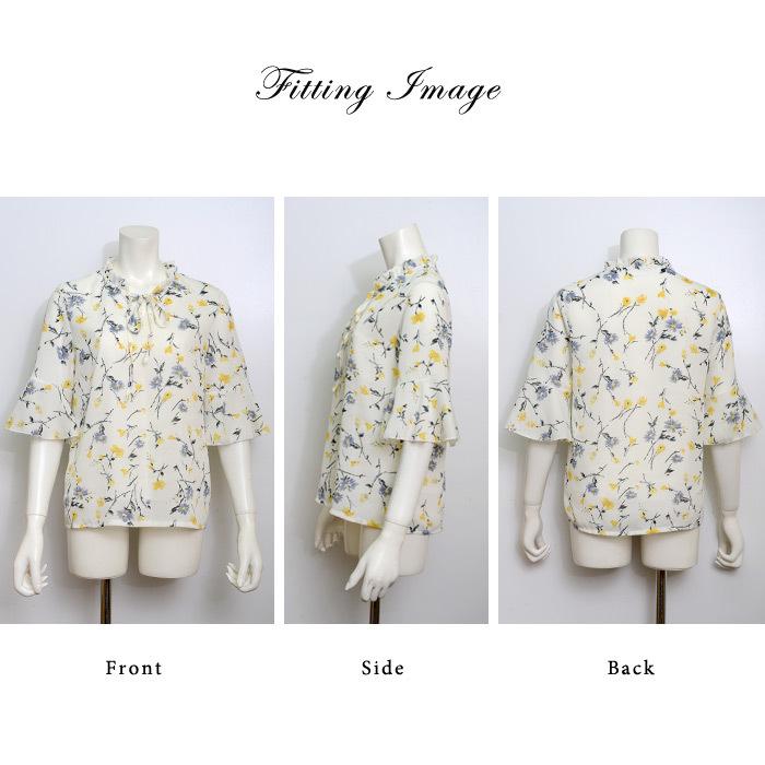 KOEISTORE ブラウス レディース 春 夏 春夏 黒 花柄 シフォン KOEISTORE ブラウス レディース 春 夏 春夏 黒 花柄 シフォン