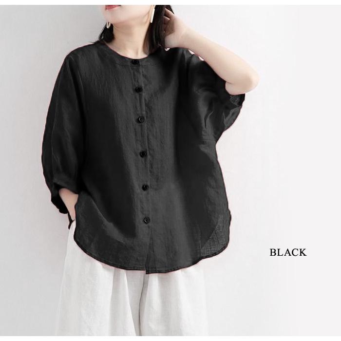 KOEISTORE ブラウス レディース 春 夏 春夏 黒 白 シャツ リネン KOEISTORE ブラウス レディース 春 夏 春夏 黒 白 シャツ リネン