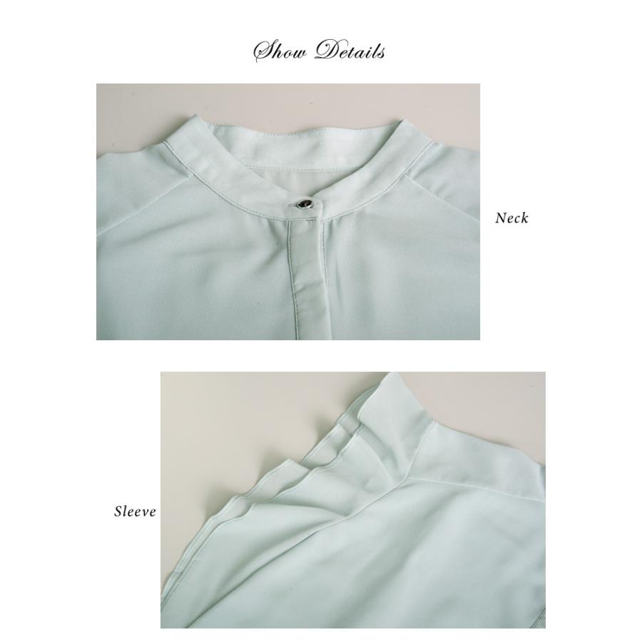 シャツ/ブラウス(半袖/袖なし) Dress Tops (white) 透けないブラウス【涼】【半袖】【レギュラーカラー】【＃すご