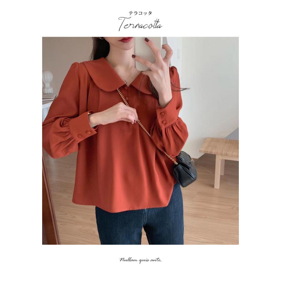 テラコッタカラー 長袖シャツ ブラウス KOEISTORE（コウエイストア） ブラウス レディース 秋 冬 秋冬 シャツ