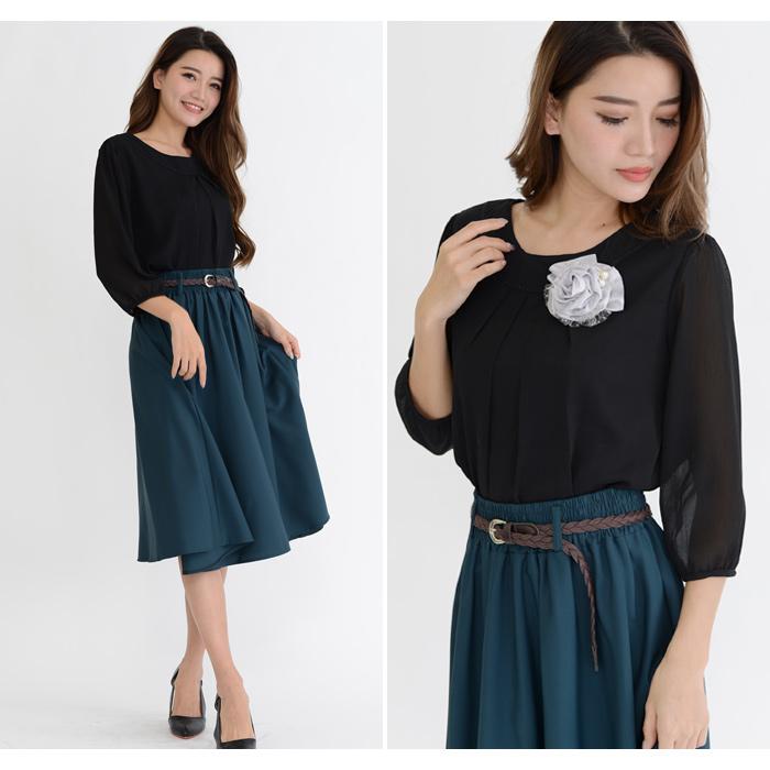 黒ブラウス　長袖&半袖 KOEISTORE ブラウス レディース 秋 冬 秋冬 黒 白 スキッパー