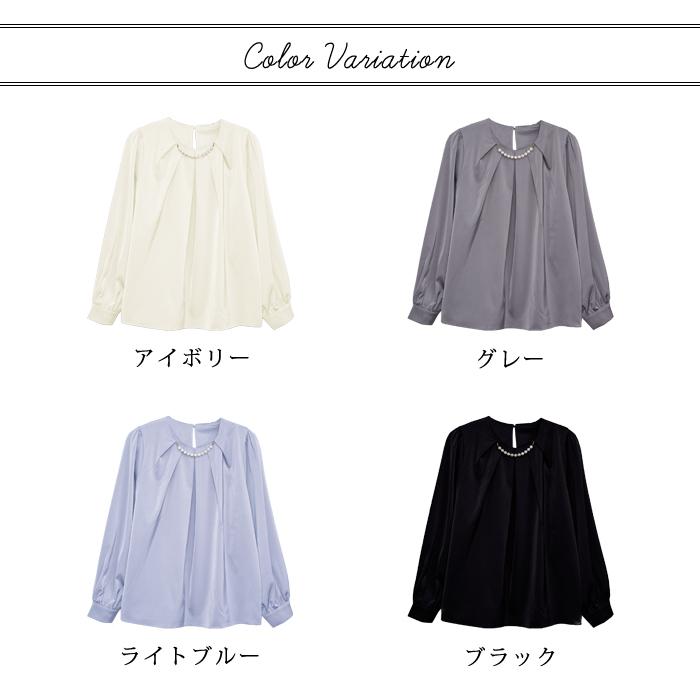 KOEISTORE ブラウス レディース 春 夏 春夏 黒 白 無地 パール付 KOEISTORE ブラウス レディース 春 夏 春夏 黒 白 無地 パール付