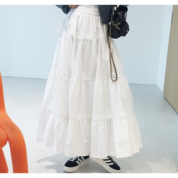 ホワイト フレア ティアードスカート 楽天市場】スカート ロングスカート レディース レース ティアード