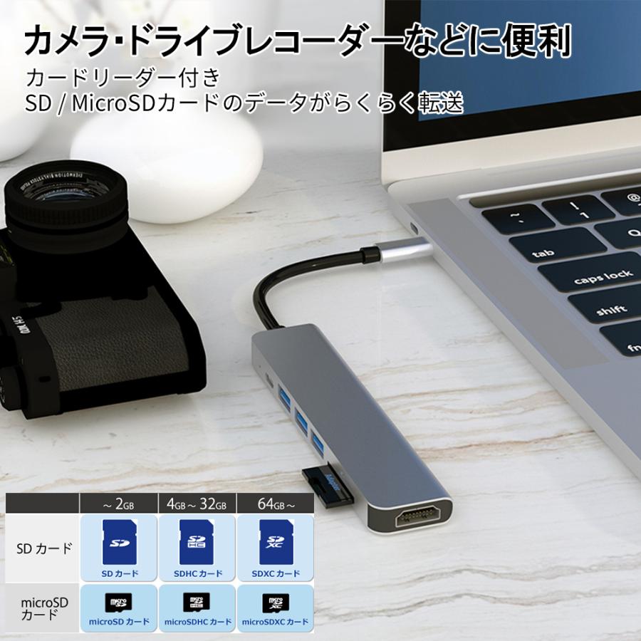 ドッキングステーション Type-C USBハブ 7ポート USB3.0 変換アダプター PD充電 ７in１ ハブ HDMI出力 USB3.0対応 SDカードリーダー TFカードリーダ | ブランド登録なし | 11