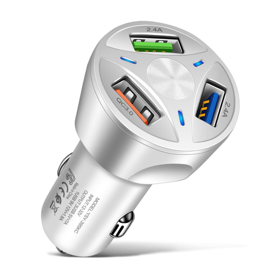 功栄プランシガーソケット USB 車 車中泊グッズ 車載 iPhone カーチャージャー 急速充電 対応 24V 携帯 防災グッズ 3口 充電器 スマホ Android 12V iPhone