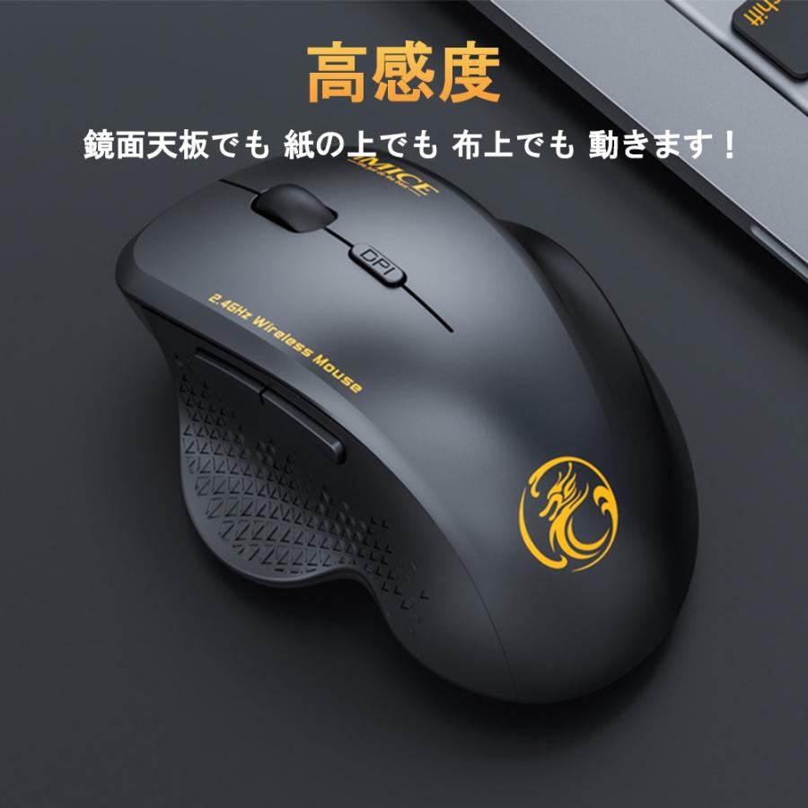 マウス ワイヤレス 無線 ワイヤレスマウス ゲーミング 光学式 2.4Ghz 6