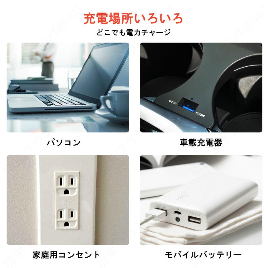 ハンディファン 多機能 首かけ モバイルバッテリー USB充電 3000mAh 首かけ扇風機 モバイルバッテリー機能付きハンディファン