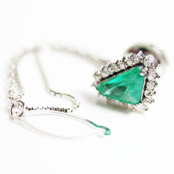 Pt プラチナ エメラルド1 62ct ダイヤ0 42ct タイピン 約3 1g ネクタイピン 質屋出品 あすつく 中古 Apaproduction Fr