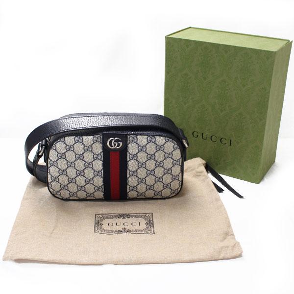 GUCCI グッチ カメラバッグ ショルダーバッグ GGスプリーム オフディア ベージュ ブルー ?681064 96IWN 4076