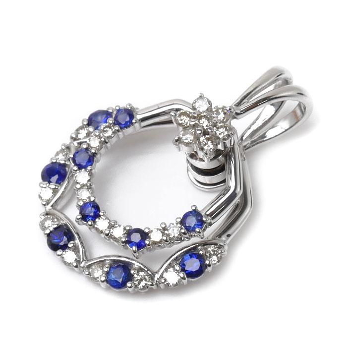 K18WG ホワイトゴールド スイング 回転 ペンダントトップ ダイヤモンド  