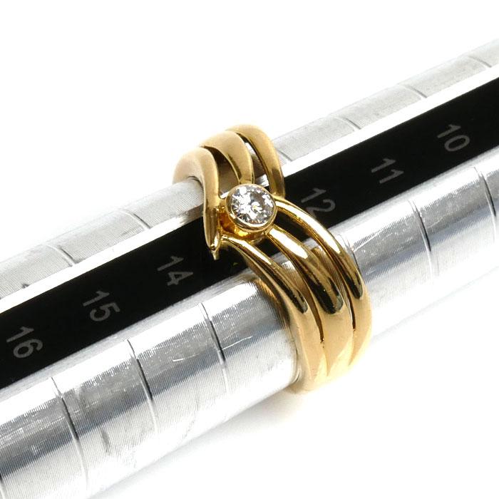 K18YG イエローゴールド リング・指輪 ダイヤモンド0.10ct 13号 3.2g