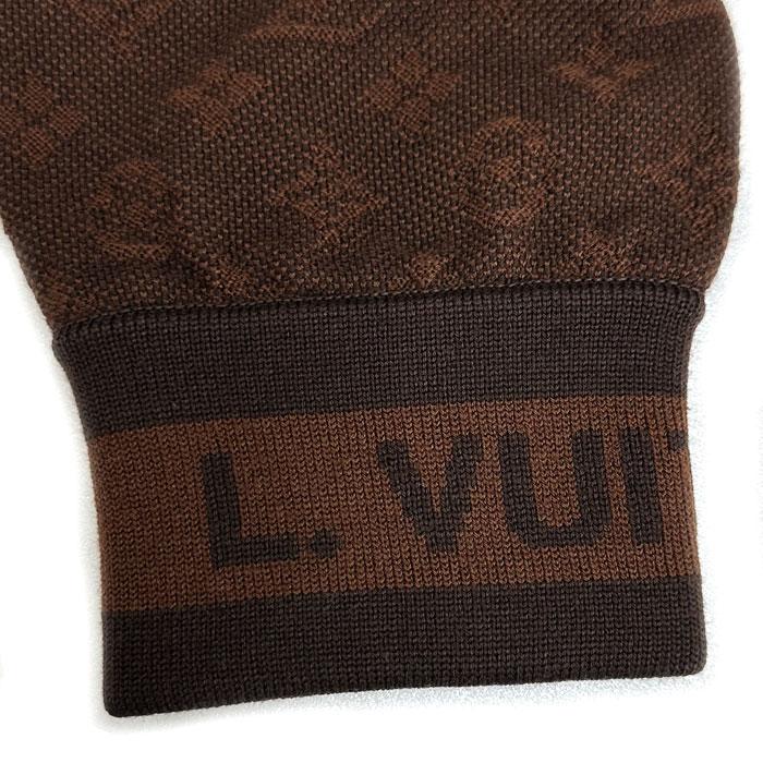 ルイ・ヴィトン LOUIS VUITTON モノグラム総柄ニットジップアップパーカー FJKC14 ブラウン ウール レディース パーカー ルイ・ヴィトン LOUIS VUITTON モノグラム総柄ニットジップアップ
