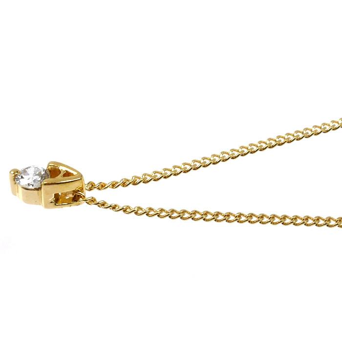 K18YG イエローゴールド ネックレス ダイヤモンド0.10ct 1.9g 40cm 