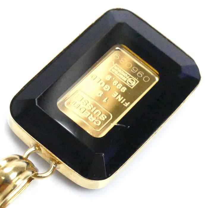 K18YG イエローゴールド インゴット 1g ペンダントトップ 8.9g 両面