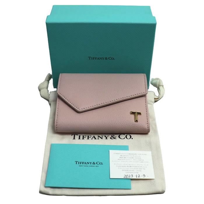 TIFFANY&Co.（ティファニー） Tウォレット 三つ折り財布 ピンク