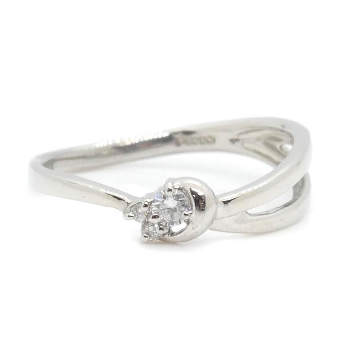 courreges クレージュ Pt900プラチナ リング・指輪 ダイヤモンド0.07ct 