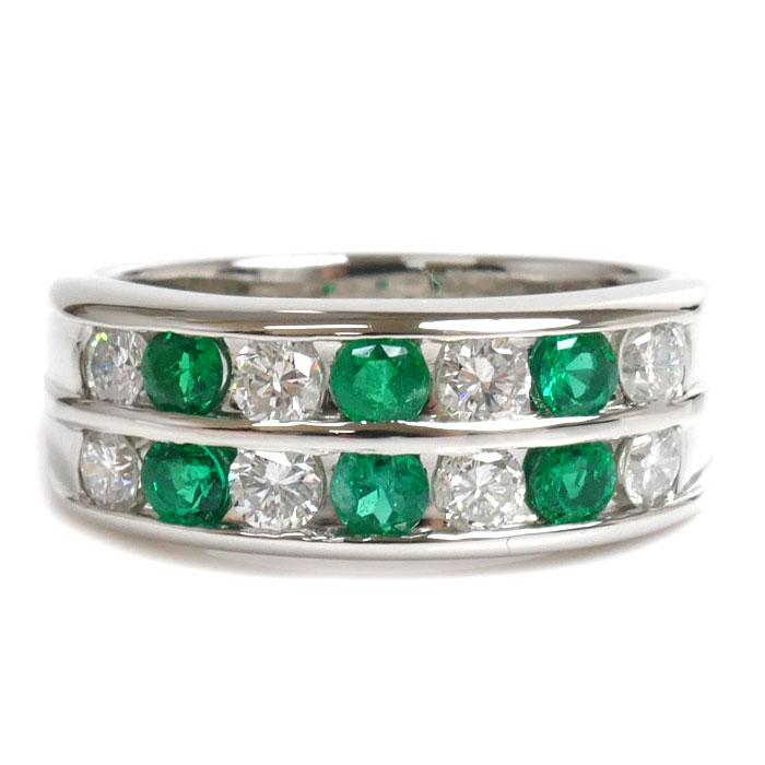 Pt900プラチナ リング・指輪 エメラルド0.47ct ダイヤモンド0.57ct 12 