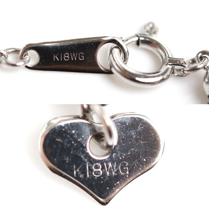K18WG ホワイトゴールド ネックレス ボール 1.5g 〜45cm フリー 