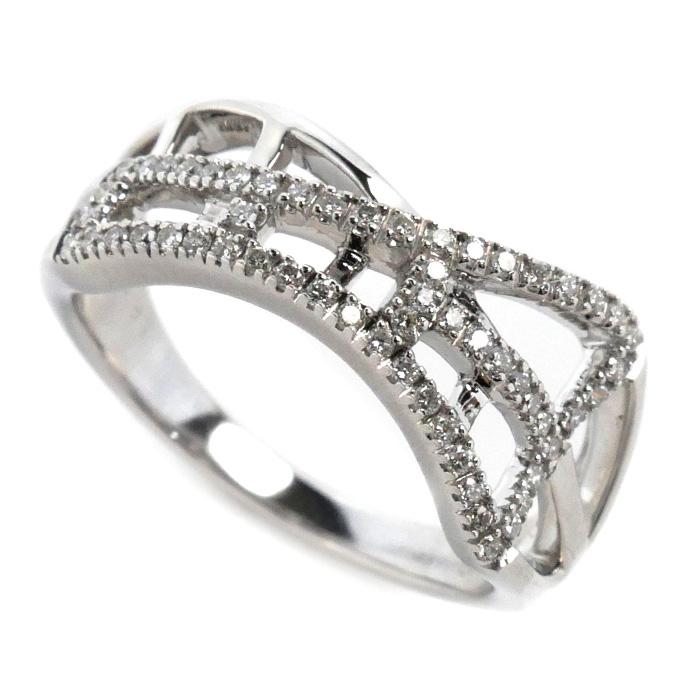 K18WG ホワイトゴールド リング・指輪 ダイヤモンド0.21ct 13号 5.0g  