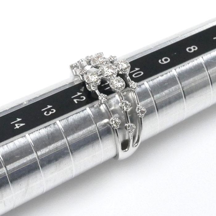 K18WG ホワイトゴールド リング・指輪 ダイヤモンド0.20ct 11号 2.4g
