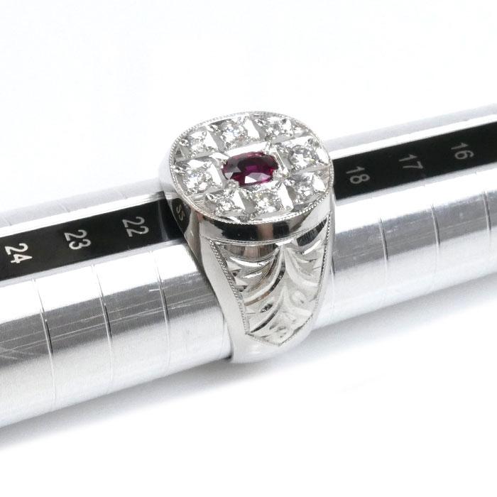 Pt900プラチナ リング・指輪 ルビー0.38ct ダイヤモンド0.41ct