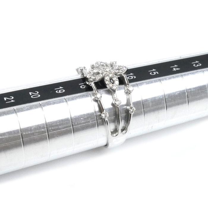 K18WG ホワイトゴールド リング・指輪 ダイヤモンド0.25ct 17号 3.4g