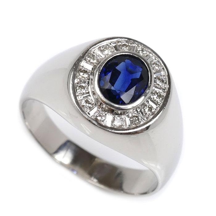 Pt900プラチナ サファイア ダイヤ リング・指輪 サファイア1.14ct 