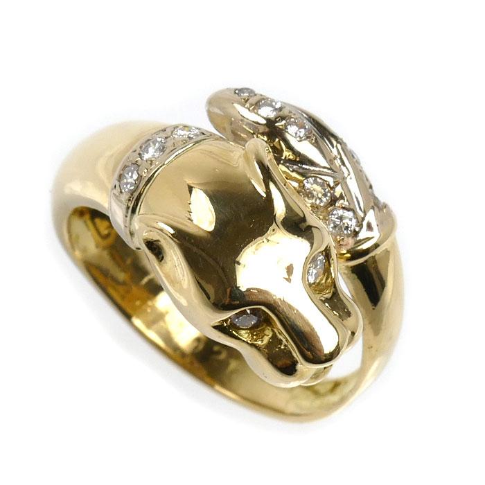 K18YG イエローゴールド パンサー リング・指輪 ダイヤモンド0.21ct