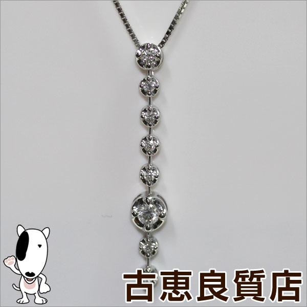 未使用品/K18WG ベネチアンフリーチェーン ダイヤ0.2ct 3.3g ~44cm