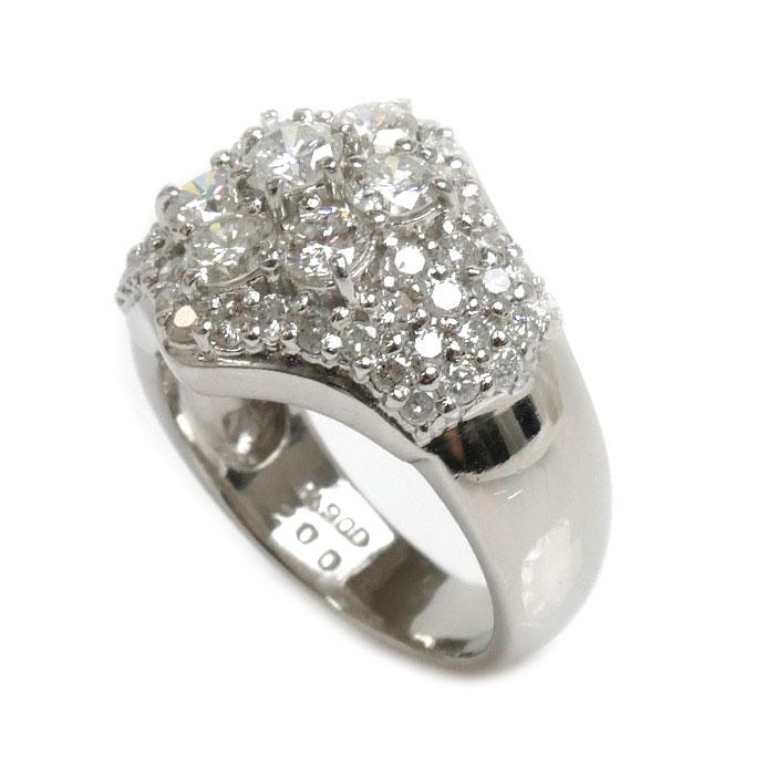 Pt900プラチナ 花 フラワーモチーフ リング・指輪 ダイヤモンド2.00ct 