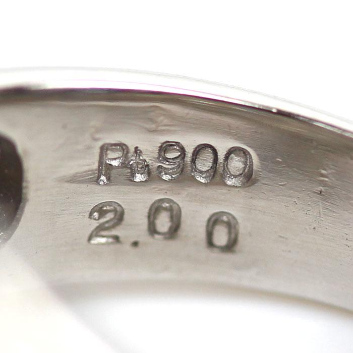 Pt900プラチナ 花 フラワーモチーフ リング・指輪 ダイヤモンド2.00ct 