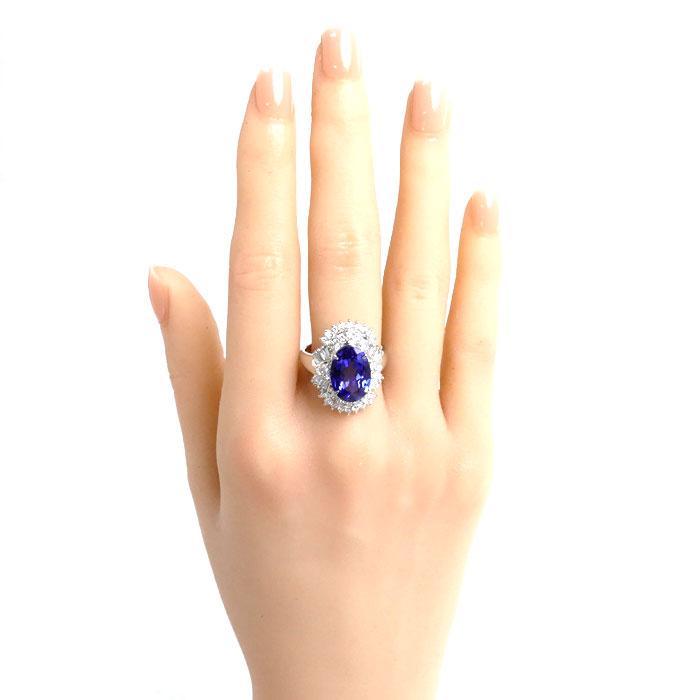 Pt900プラチナ リング・指輪 タンザナイト4.92ct ダイヤモンド0.94ct 