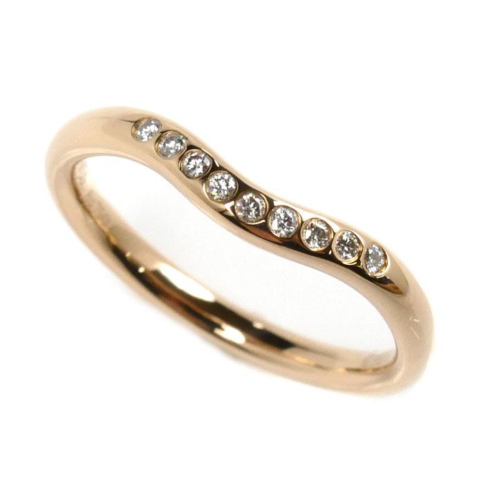 TIFFANY&Co. ティファニー K18PG カーブド バンド 9Pダイヤ リング 