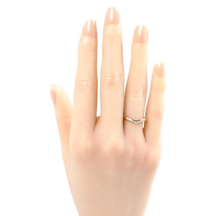 TIFFANY&Co. ティファニー K18PG カーブド バンド 9Pダイヤ リング 