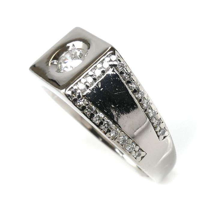 Pt900プラチナ リング・指輪 ダイヤモンド0.32ct/0.39ct 18号 13.1g 