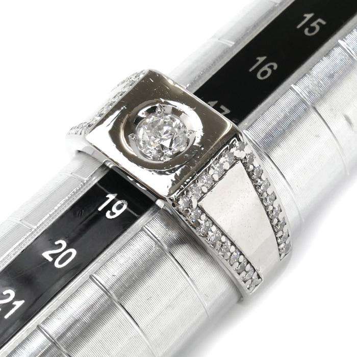 Pt900プラチナ リング・指輪 ダイヤモンド0.32ct/0.39ct 18号 13.1g 