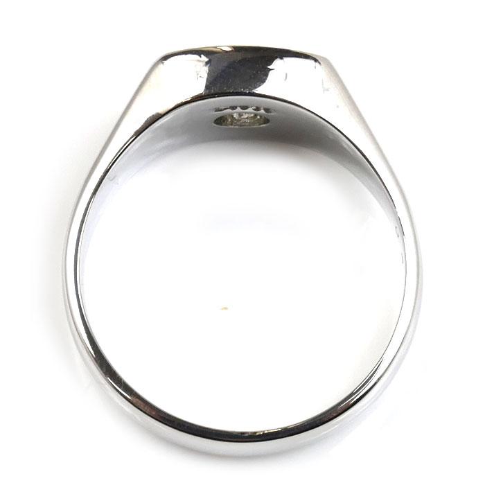 Pt850プラチナ 印台 リング・指輪 ダイヤモンド0.43ct 18.5号 14.1g