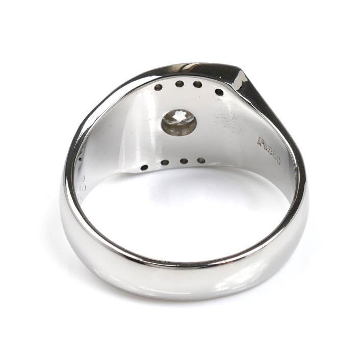 Pt850プラチナ リング・指輪 ダイヤモンド0.532ct/0.07ct 22号 17.6g