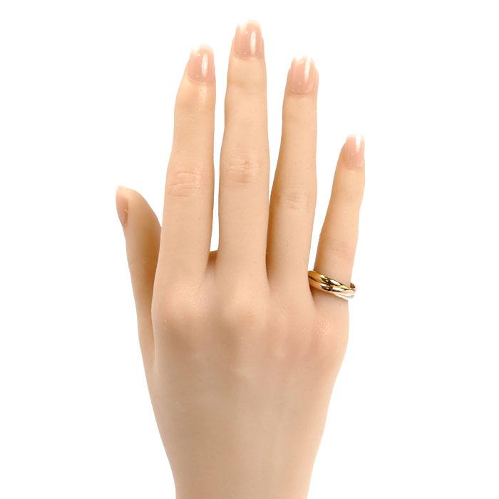 美品 カルティエ SM リング サイズ54です。 Cartier（カルティエ） K18YG/PG/WG トリニティ SM リング・指輪