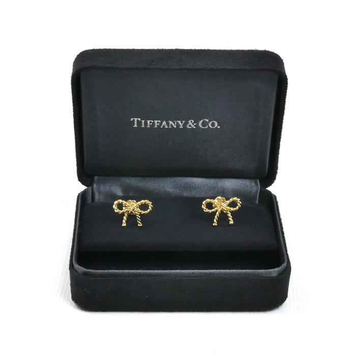 ティファニー リボン ピアス 18金 TIFFANY&Co.（ティファニー） K18YG イエローゴールド ツイスト リボン
