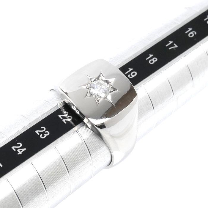 Pt900プラチナ 印台 リング・指輪 ダイヤモンド0.25ct 21号 16.5g