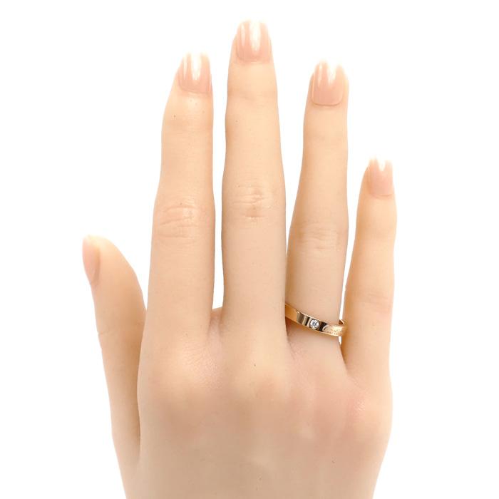 Cartier（カルティエ） K18PG Cドゥ ウェディング 1Pダイヤ リング 